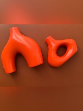 Orange Ceramic Vase Set of 2 – Modern Boho Decor 🧡